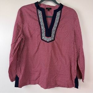 Talbots Petites Embroidered Blouse Large